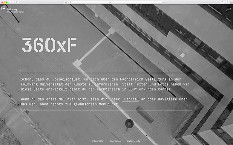 Bild einer Arbeitsprobe von 360° Website