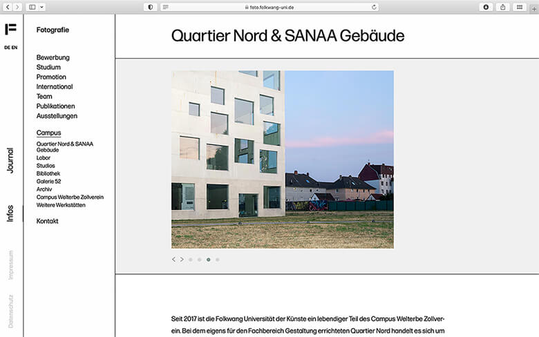 Bild einer Arbeitsprobe von Foto.Fotlkwang Website