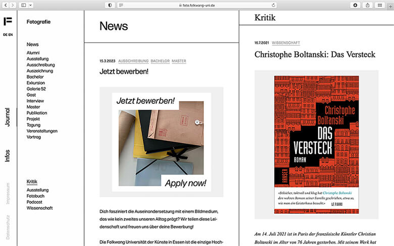 Bild einer Arbeitsprobe von Foto.Fotlkwang Website