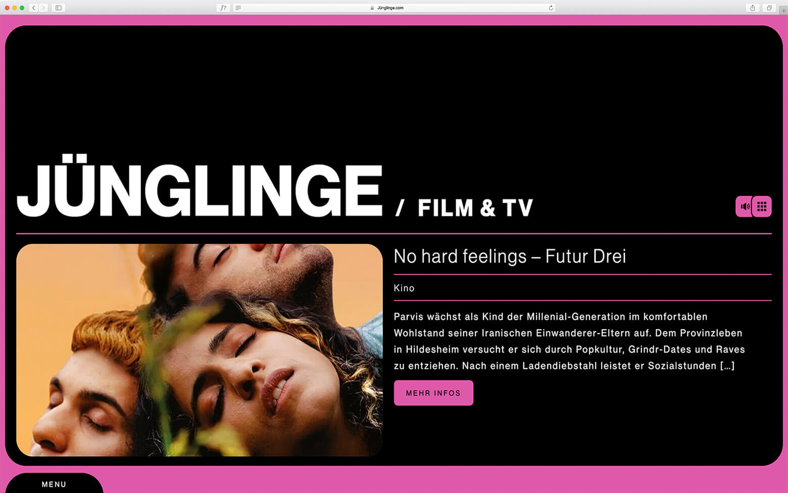 Bild einer Arbeitsprobe von Juenglinge Website