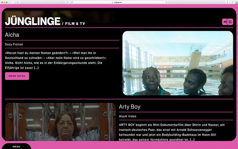 Bild einer Arbeitsprobe von Juenglinge Website