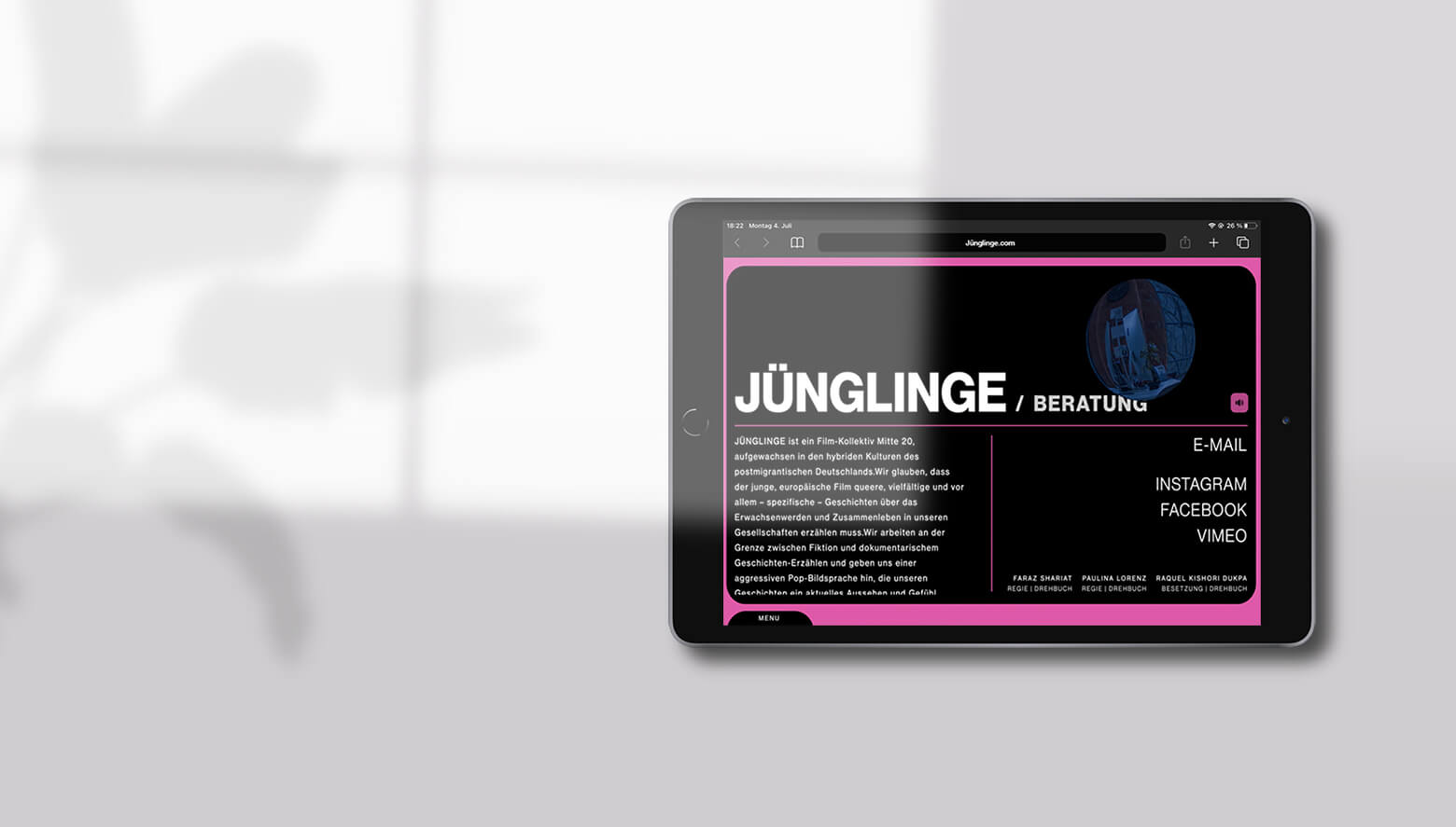 Bild einer Arbeitsprobe von Juenglinge Website