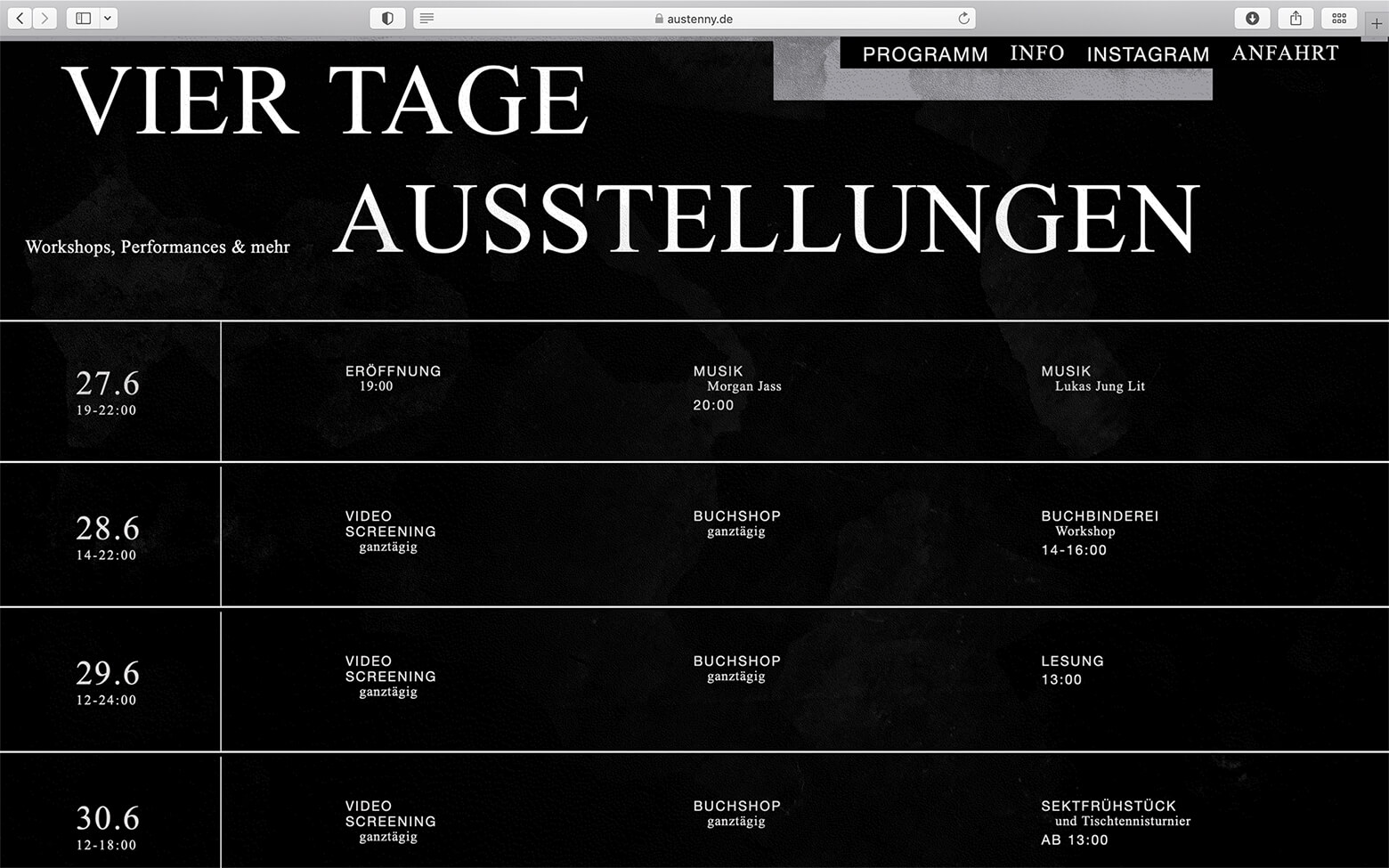 Bild einer Arbeitsprobe von Rundgang19 Website